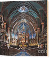 Notre Dame Basilica Inside Montreal Wood Print
