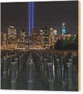 Nyc Tribute Lights - The Pier Wood Print