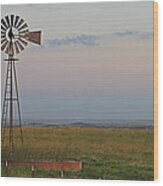 Oklahoma Windmill Wood Print