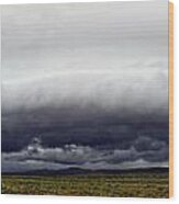 Outback Storm Panorama Wood Print