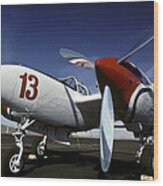 P-38 Lightning Lucky 13 Wood Print