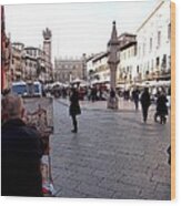 Painting Piazza Delle Erbe Wood Print