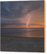 Peconic Bay Lightening Wood Print