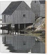 Peggy's Cove Sheds Wood Print