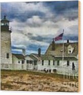 Pemaquid Point Lighthouse In Maine Wood Print