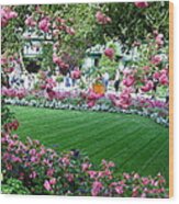 Pink Garden Wood Print