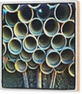 #pipes #bouquet #circles #abstract Wood Print