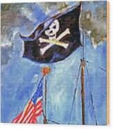 Pirate Flag Over Savannah Wood Print