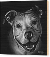 Pitbull Terrier - F - S - Bb - Greyscale Wood Print
