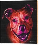 Pitbull Terrier - F - S - Bb - Red Wood Print