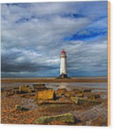 Point Of Ayr Beach Wood Print