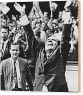 President Richard Nixon Jubilantly Wood Print