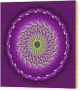 Purple Green Mandala Wood Print