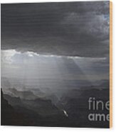 Rays In The Canyon Wood Print