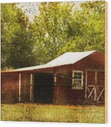 Red Barn Wood Print