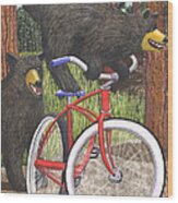 Red Bike Wood Print