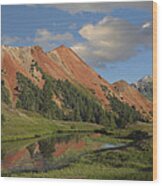 Red Mountain Gray Copper Gulch Colorado Wood Print