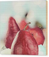 Red Pears Wood Print
