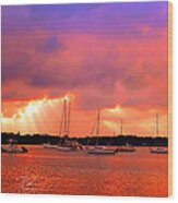 Red Sky At Night - Sailors Delight Wood Print