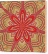 Red Star Brocade Wood Print