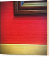 Red Wall Wood Print