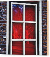 Red Window Holland Wood Print
