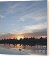 Reflected Sunset Wood Print