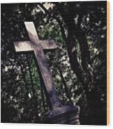 #riga #eerie #cross #spooky #headstone Wood Print