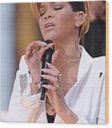 Rihanna On Stage For Good Morning Wood Print