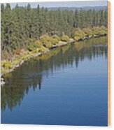 Spokane River At Nine Mile Falls Wood Print
