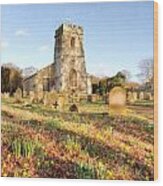 Spring Churchyard Wood Print