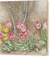 Spring Tulips Wood Print