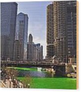 St Patrick's Day Chicago Wood Print