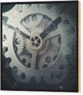 #steampunk #gears #clock #webstagram Wood Print