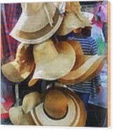 Straw Hats Wood Print