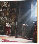 Sun Rays In Orthodox Church Wood Print