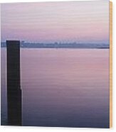 Sunrise Dock Wood Print