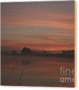 Sunrise On The River Wood Print