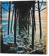 Sunset At Oceanside Pier Wood Print