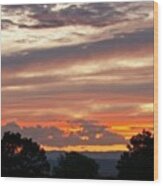 Sunset Over Santa Fe Wood Print