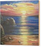 Sunset Seascape Wood Print