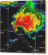 Supercell With Hook Echo, Radar Wood Print