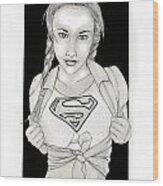 Supergirl Wood Print