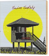 Swim Safely Wood Print