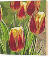 The Artful Tulips Wood Print
