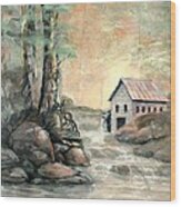 The Grist Mill Wood Print