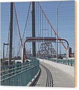 The New Alfred Zampa Memorial Bridge And The Old Carquinez Bridge . 5d16833 Wood Print