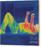 Thermogram Of A Bodybuilder Wood Print
