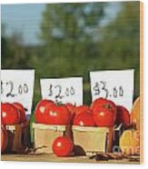 Tomatoes For Sale Wood Print