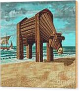 Trojan Cow Wood Print